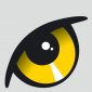 Logo des Schönbrunner Tiergartens, gelbes Auge auf grauem Grund
