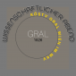 Logo für Wissenschaftliche Abende bei Gral Wien in Weiss-Schwarz-Gold auf grauem Hintergrundrund