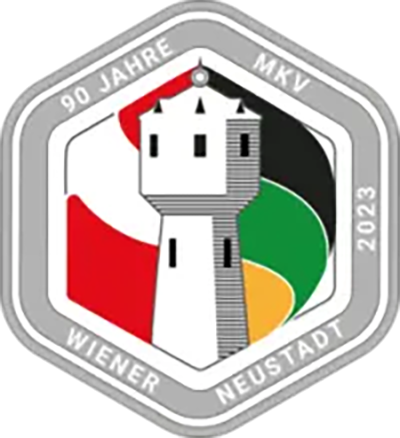 Logo des PT23 mit Turm mittig Fahne Österreich links, Farben BBN rechts davon