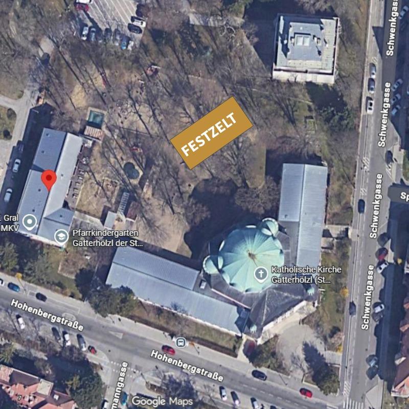 Festzelt im Pfarrgarten Gatterhölzl für 06.06.2026 - 16 Uhr