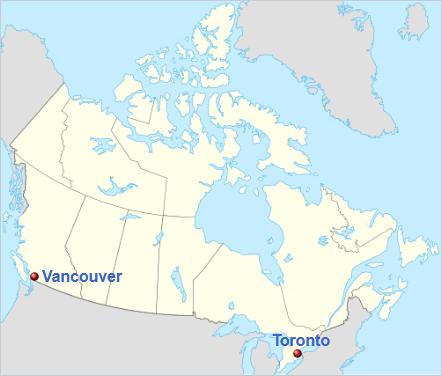 WM2026 Spielorte in Canada (Wikipedia)
