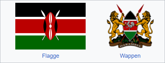Flagge und Wappen Kenias by Wikipedia