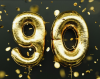 goldfarbene Luftballons für  90. Geburtstag